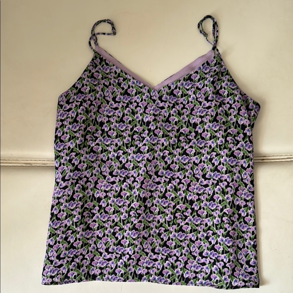Banana Republic Purple Black Fitted Sleeveless Camisole